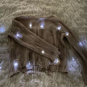 Distressed Open Back Sweater